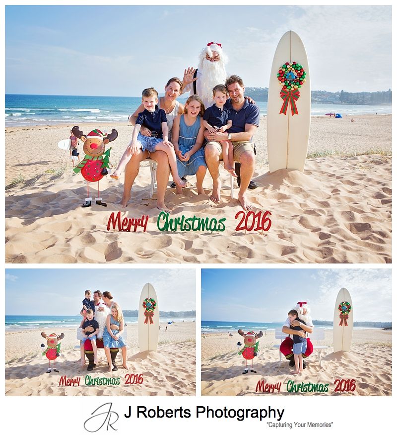 Aussie Santa Photos at Long Reef Beach on a beautiful Sunday afternoon in December